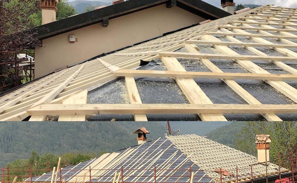 rifacimento tetto legno pietra cotto como