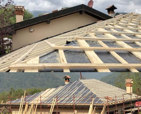 rifacimento tetto legno pietra cotto como